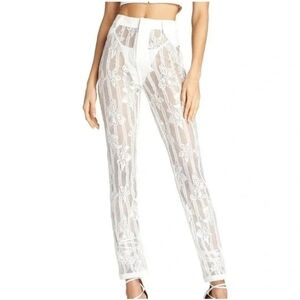 I.AM.GIA Yves Lace Pants White Butterfly Women's Size S Statement Festiv…